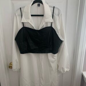 SHEIN 2 Piece Monochrome Layered Long Sleeve Dress NWOT